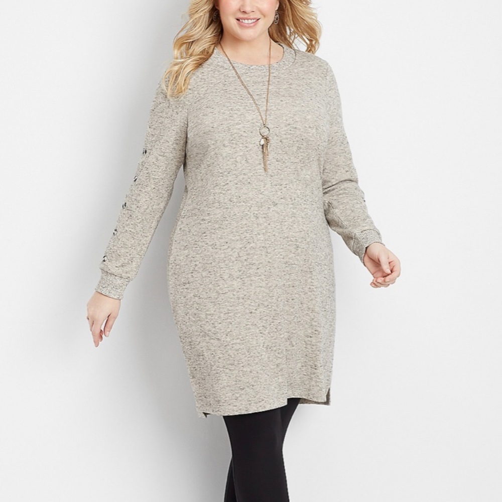 NEW Maurices Tan Brown Lined Sweater Dress sz 2x